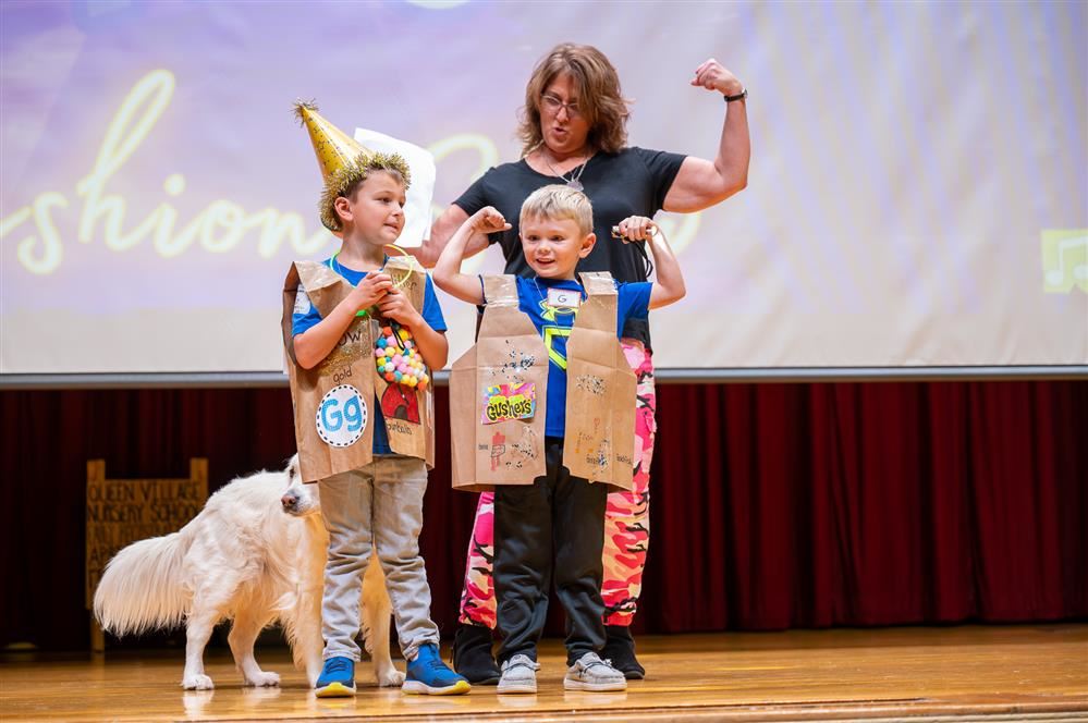  Students striking a pose during the recent Alphabet Fashion Show at Lura Sharp Elementary